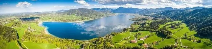 Framed Print : Lake Tegernsee in the Bavarian Alps. Aerial Drone Panorama Shot. Spring Framed Print : Lake Tegernsee in the Bavarian Alps. Aerial Drone Panorama Shot. Spring