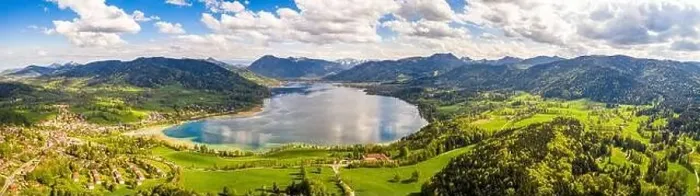 Framed Print : Lake Tegernsee in the Bavarian Alps. Aerial Drone Panorama Shot. Spring Framed Print : Lake Tegernsee in the Bavarian Alps. Aerial Drone Panorama Shot. Spring