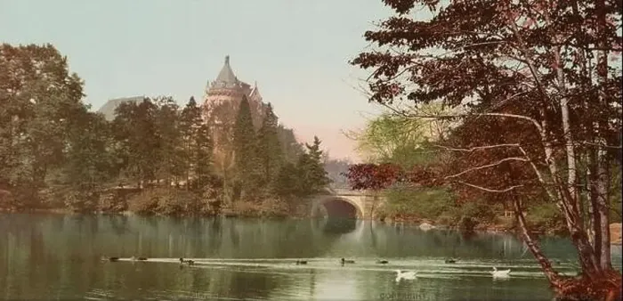 Framed Print : A Lake view in Central Park, New York 1901 Framed Print : A Lake view in Central Park, New York 1901