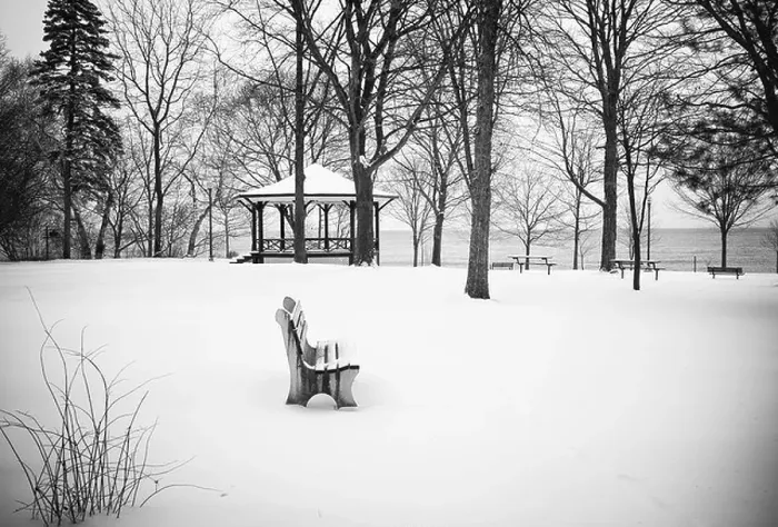 Framed Print : Lakeside Park in Winter, Oakville, Ontario