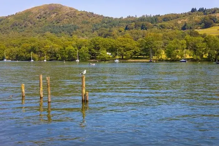 Framed Print : Lakeside town in Lake District, a region and national park in Cumbria in northwest England Framed Print : Lakeside town in Lake District, a region and national park in Cumbria in northwest England