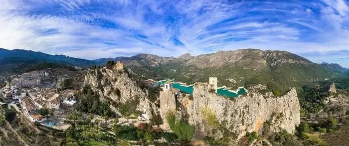 Framed Print : Landmarks of Spain. medieval village Guadalest Framed Print : Landmarks of Spain. medieval village Guadalest
