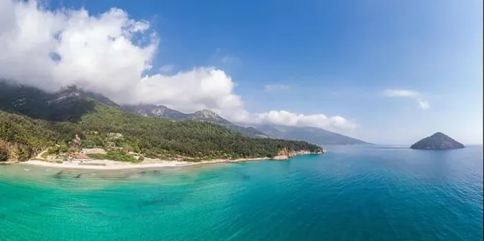 Framed Print : Landscape with amazing Paradise Beach on Thassos, Aegean Sea, Greece Framed Print : Landscape with amazing Paradise Beach on Thassos, Aegean Sea, Greece