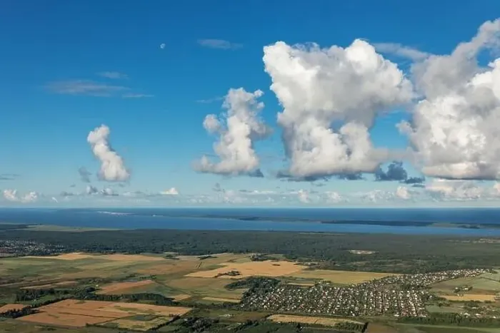Framed Print : The landscape of Lithuania while flying in a hot air balloon near the Curonian Spit Framed Print : The landscape of Lithuania while flying in a hot air balloon near the Curonian Spit