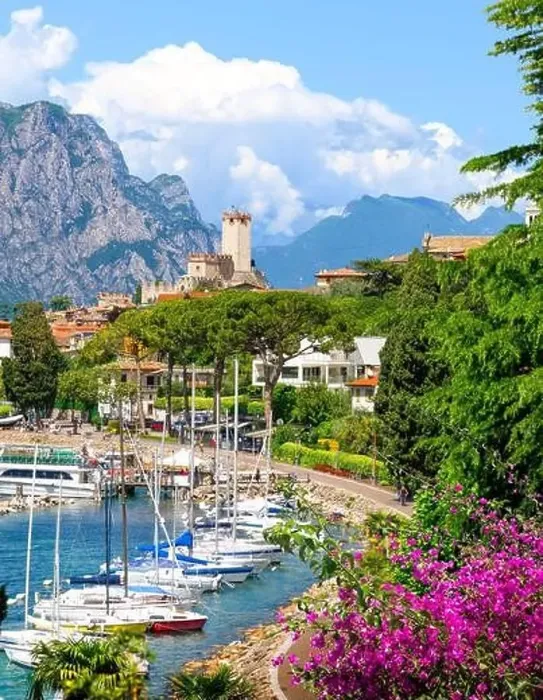Framed Print : Landscape with Malcesine town, Garda Lake, Italy Framed Print : Landscape with Malcesine town, Garda Lake, Italy