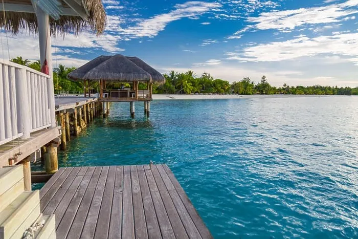 Framed Print : landscape of Maldives beach. Tropical panorama, luxury water villa resort with wooden pier or jetty. Luxury summer travel destination vacation Framed Print : landscape of Maldives beach. Tropical panorama, luxury water villa resort with wooden pier or jetty. Luxury summer travel destination vacation
