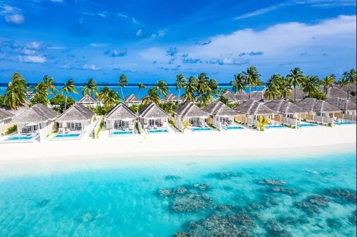 Framed Print : Landscape of Maldives beach. Tropical panorama, luxury villa resort on paradise island coast. Luxury travel destination background summer vacation Framed Print : Landscape of Maldives beach. Tropical panorama, luxury villa resort on paradise island coast. Luxury travel destination background summer vacation