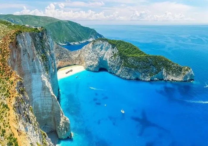 Framed Print : Landscape with Navagio beach, Zakynthos islands, Greece Framed Print : Landscape with Navagio beach, Zakynthos islands, Greece
