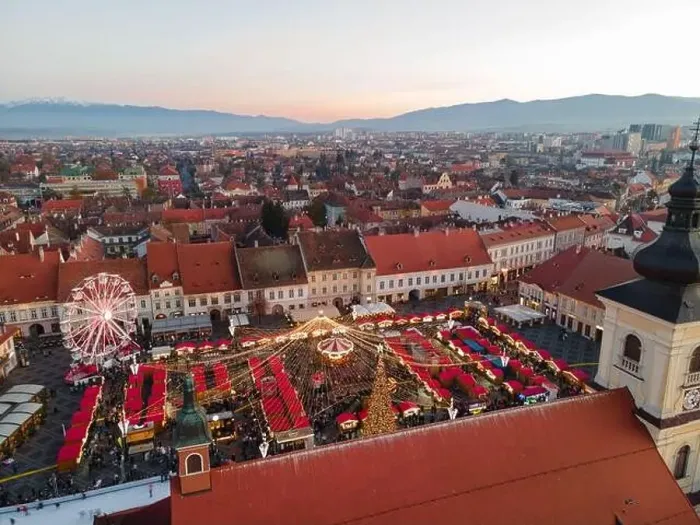 Framed Print : Landscape photography of Sibiu city center with the Christmas Fair Framed Print : Landscape photography of Sibiu city center with the Christmas Fair