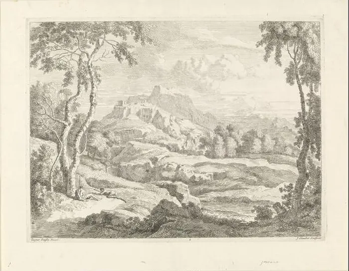 Framed Print : Landscape with shepherds, Johannes Glaber Framed Print : Landscape with shepherds, Johannes Glaber