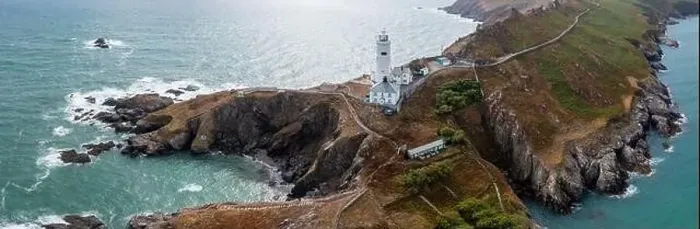 Framed Print : Landscape view of the Start Point Lighthouse and headland in South Devon on the English Channel