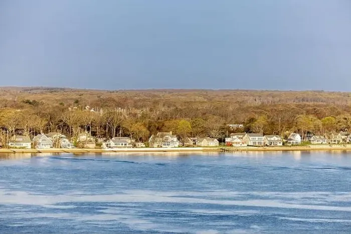 Framed Print : landscape of waterfront homes in Greenport, NY Framed Print : landscape of waterfront homes in Greenport, NY