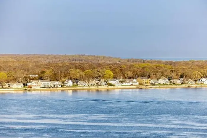 Framed Print : landscape of waterfront homes in Greenport, NY Framed Print : landscape of waterfront homes in Greenport, NY