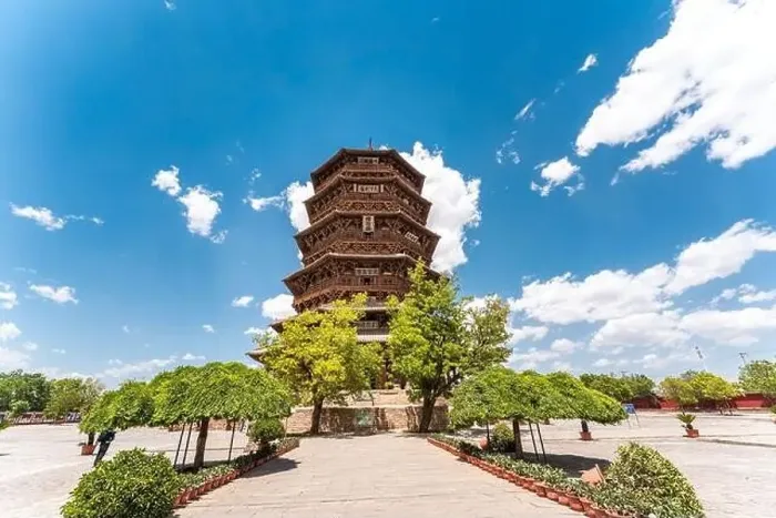 Framed Print : Landscapes of Ying Xian Wooden Pagoda, famous travel destination in Yingxian town in Shanxi Province of China Framed Print : Landscapes of Ying Xian Wooden Pagoda, famous travel destination in Yingxian town in Shanxi Province of China
