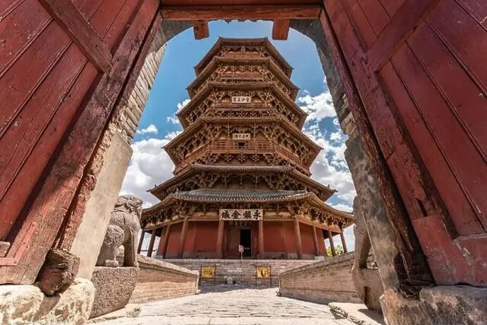 Framed Print : Landscapes of Ying Xian Wooden Pagoda, famous travel destination in Yingxian town in Shanxi Province of China Framed Print : Landscapes of Ying Xian Wooden Pagoda, famous travel destination in Yingxian town in Shanxi Province of China