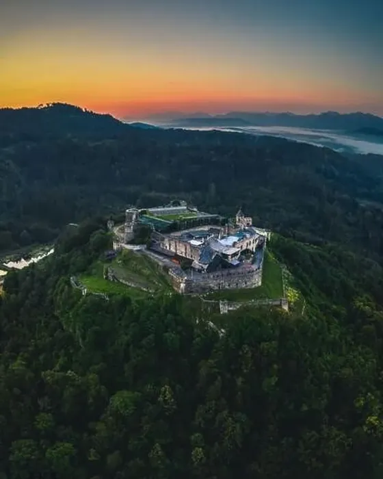 Framed Print : Landskron castle during sunset in summer near Villach, Austria Framed Print : Landskron castle during sunset in summer near Villach, Austria