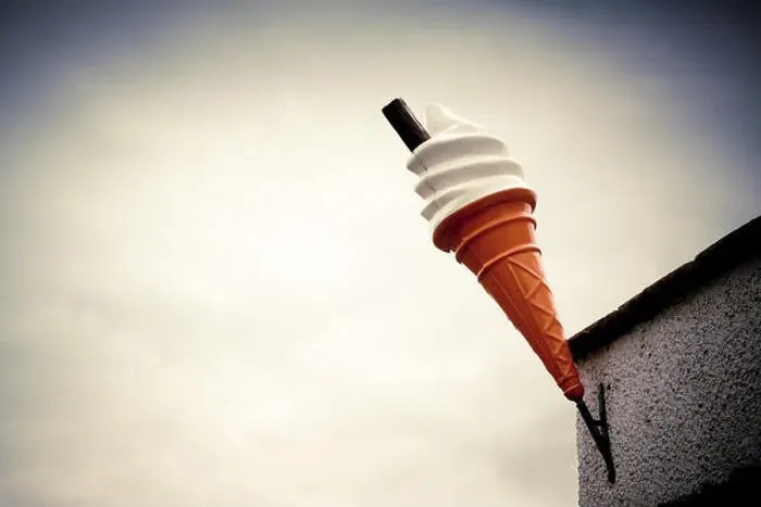 Framed Print : Large ice cream cone outside of an ice cream parlour Framed Print : Large ice cream cone outside of an ice cream parlour