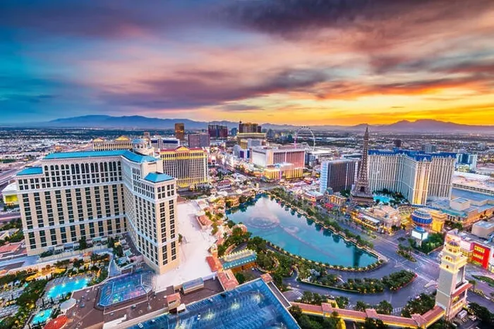 Framed Print : Las Vegas, Nevada, USA skyline over the strip at dusk Framed Print : Las Vegas, Nevada, USA skyline over the strip at dusk