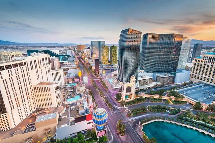Framed Print : Las Vegas, Nevada, USA skyline over the strip at dusk Framed Print : Las Vegas, Nevada, USA skyline over the strip at dusk