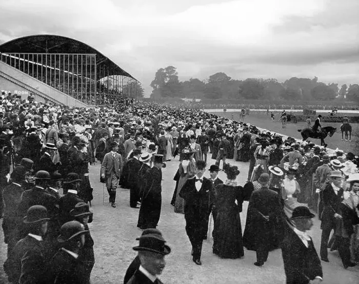 Framed Print : A late 19th century photograph featuring the crowded Horse Show at the R Framed Print : A late 19th century photograph featuring the crowded Horse Show at the R