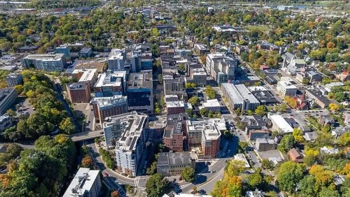 Framed Print : Late afternoon aerial autumn image of the area surrounding the City of Ithaca, NY, USA 10-12-2024