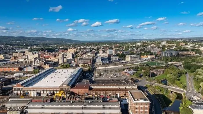 Framed Print : Late summer, early fall aerial, drone, photo of the Scranton Pennsylvania skyline. September 2024 Framed Print : Late summer, early fall aerial, drone, photo of the Scranton Pennsylvania skyline. September 2024