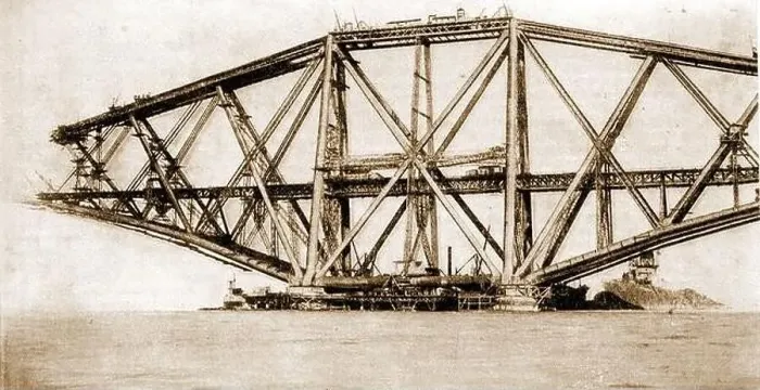 Framed Print : A late Victorian photograph of the building of the the Forth Bridge Framed Print : A late Victorian photograph of the building of the the Forth Bridge