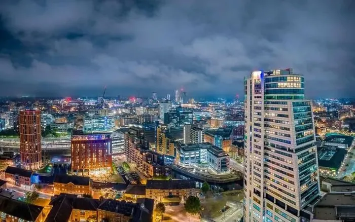 Framed Print : Leeds City Centre aerial view. Yorkshire england. University city view and skyline Framed Print : Leeds City Centre aerial view. Yorkshire england. University city view and skyline