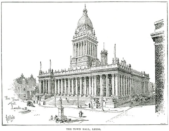 Framed Print : Leeds Town Hall was built between 1853 and 1858 in Park Lane (now The Headrow) Framed Print : Leeds Town Hall was built between 1853 and 1858 in Park Lane (now The Headrow)