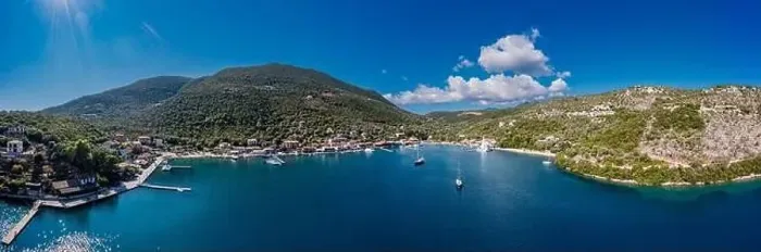 Framed Print : Lefkada a Greek island in the Ionian Sea on the west coast of Greece Framed Print : Lefkada a Greek island in the Ionian Sea on the west coast of Greece