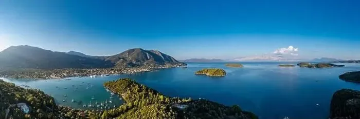 Framed Print : Lefkada a Greek island in the Ionian Sea on the west coast of Greece Framed Print : Lefkada a Greek island in the Ionian Sea on the west coast of Greece