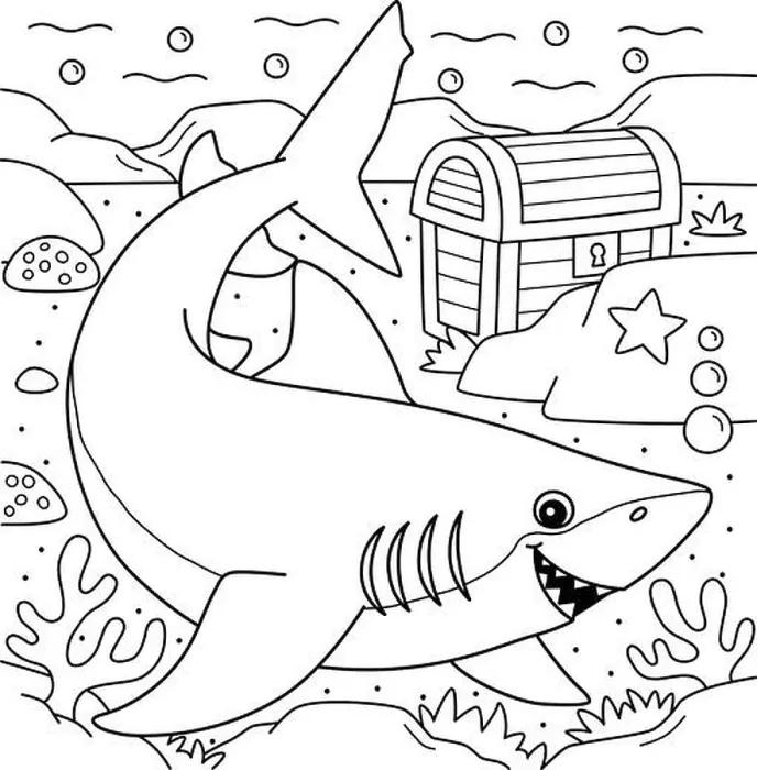 Framed Print : Lemon Shark Coloring Page for Kids Framed Print : Lemon Shark Coloring Page for Kids