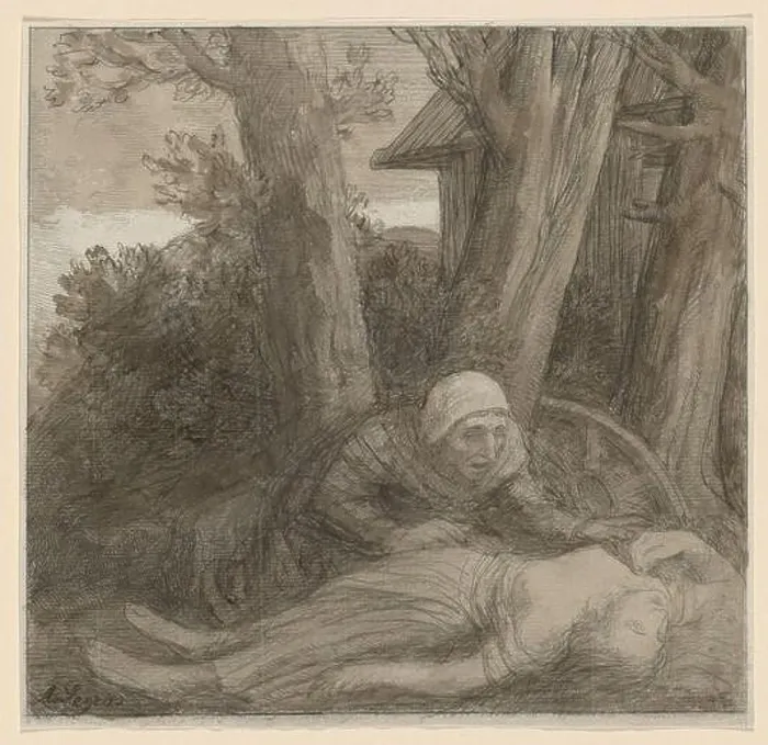 Framed Print : Les chemineaux: Après le crime, Victims of crimes, Alphonse Legros (1837-1911) Framed Print : Les chemineaux: Après le crime, Victims of crimes, Alphonse Legros (1837-1911)