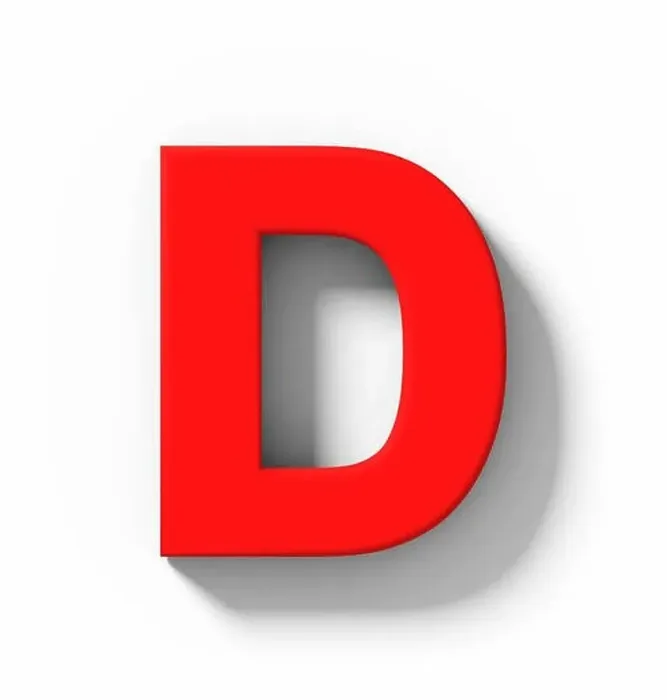 Framed Print : letter D 3D red isolated on white with shadow - orthogonal projection - 3d rendering Framed Print : letter D 3D red isolated on white with shadow - orthogonal projection - 3d rendering