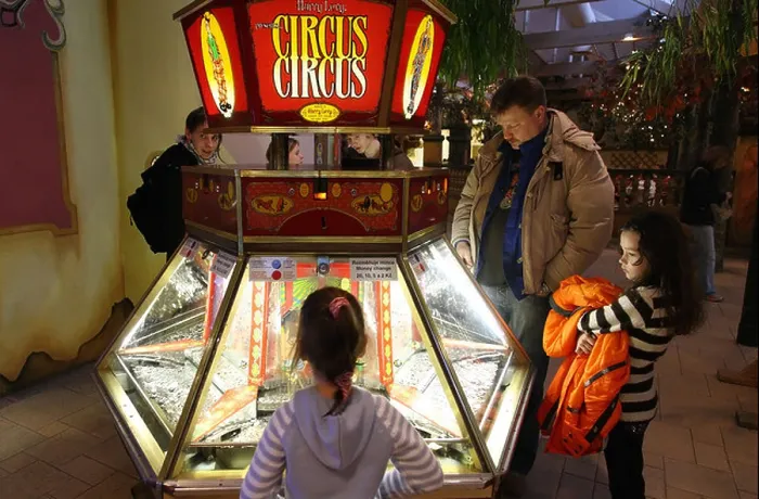 Framed Print : Liberec, Czech Republic, a coin slide called Circus Circus