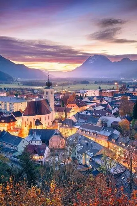 Framed Print : Liezen, Austria. Cityscape image of Liezen, Austria at beautiful autumn sunset Framed Print : Liezen, Austria. Cityscape image of Liezen, Austria at beautiful autumn sunset