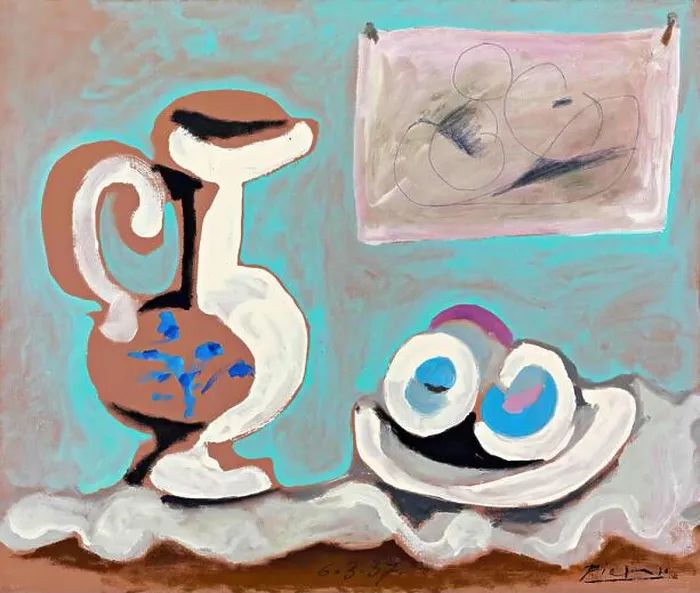 Framed Print : Still Life with Jug, 1937 (Painting) by Artist Picasso, Pablo (1881-1973) Spanish Framed Print : Still Life with Jug, 1937 (Painting) by Artist Picasso, Pablo (1881-1973) Spanish