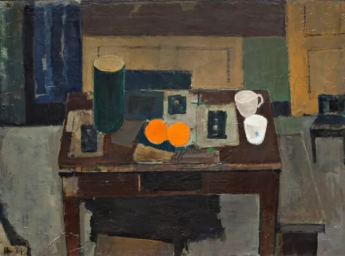 Framed Print : Still life with oranges 1934 by Immanuel Ibsen