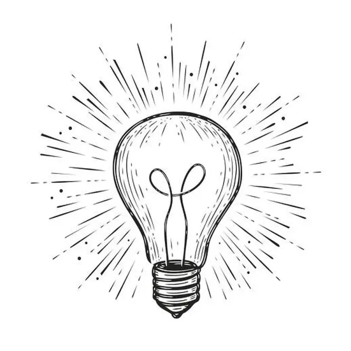 Framed Print : Light bulb shining. Hand drawn concept idea symbol Framed Print : Light bulb shining. Hand drawn concept idea symbol