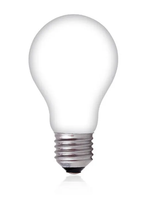 Framed Print : Empty Light Bulb on white background Framed Print : Empty Light Bulb on white background