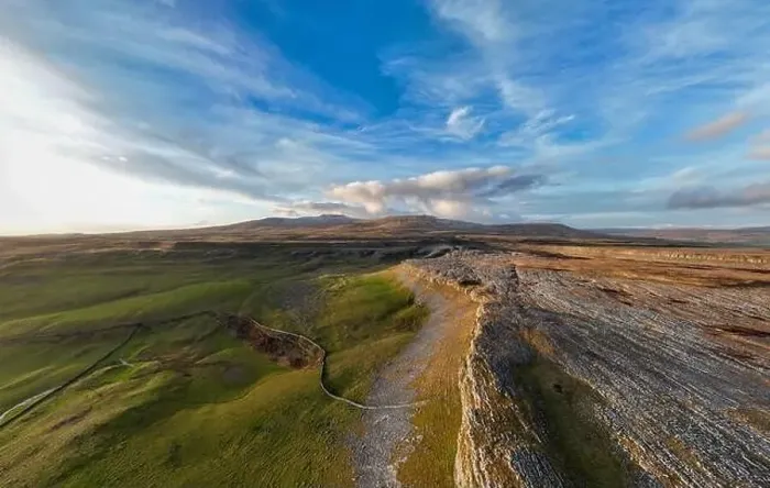 Framed Print : Limestone pavement panoramic drone aerials # of Crummock Dale near Austwick, North Yorkshire Framed Print : Limestone pavement panoramic drone aerials # of Crummock Dale near Austwick, North Yorkshire