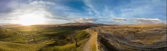 Framed Print : Limestone pavement panoramic drone aerials # of Crummock Dale near Austwick, North Yorkshire Framed Print : Limestone pavement panoramic drone aerials # of Crummock Dale near Austwick, North Yorkshire