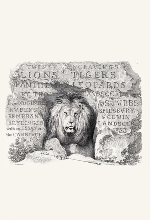 Framed Print : Lion illustration. Plate from a vintage book of engravings by Sir Edwin Landseer Framed Print : Lion illustration. Plate from a vintage book of engravings by Sir Edwin Landseer