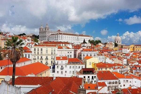 Lisbon, Portugal city skyline over the Alfama district