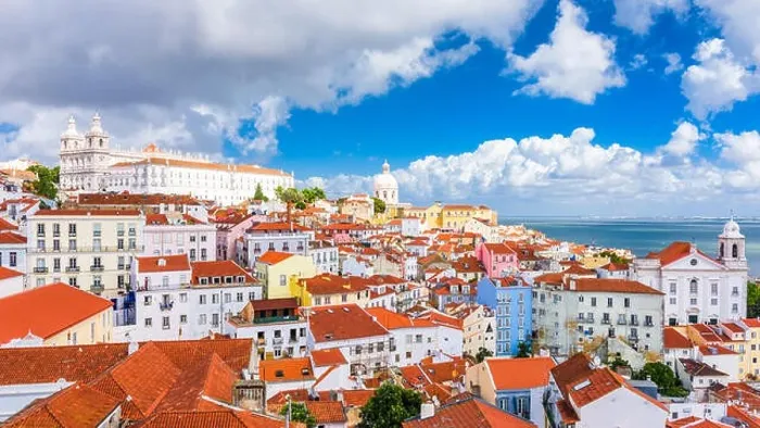 Framed Print : Lisbon, Portugal city skyline over the Alfama district Framed Print : Lisbon, Portugal city skyline over the Alfama district