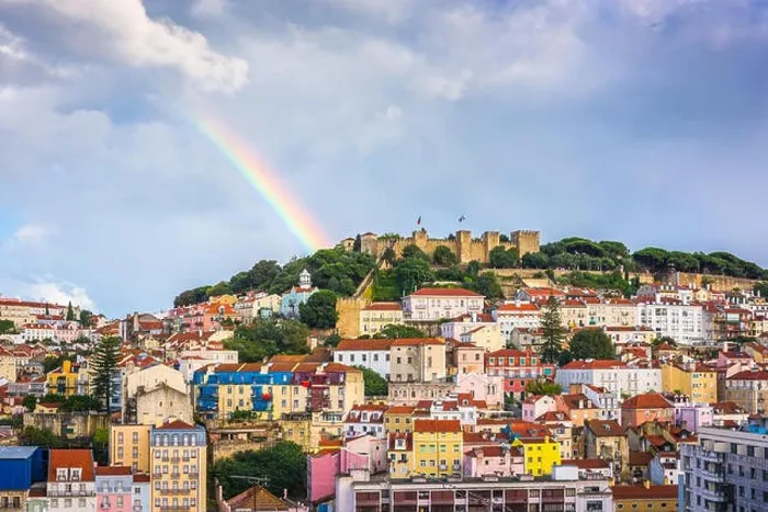Framed Print : Lisbon, Portugal City Skyline towards Sao Jorge Castle in the daytime Framed Print : Lisbon, Portugal City Skyline towards Sao Jorge Castle in the daytime