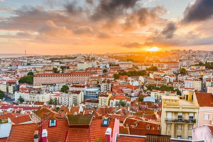 Framed Print : Lisbon, Portugal old town skyline Framed Print : Lisbon, Portugal old town skyline