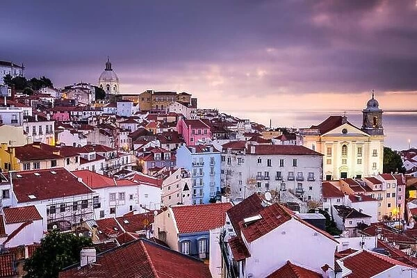 Lisbon, Portugal skyline at Alfama, the oldest district of the city