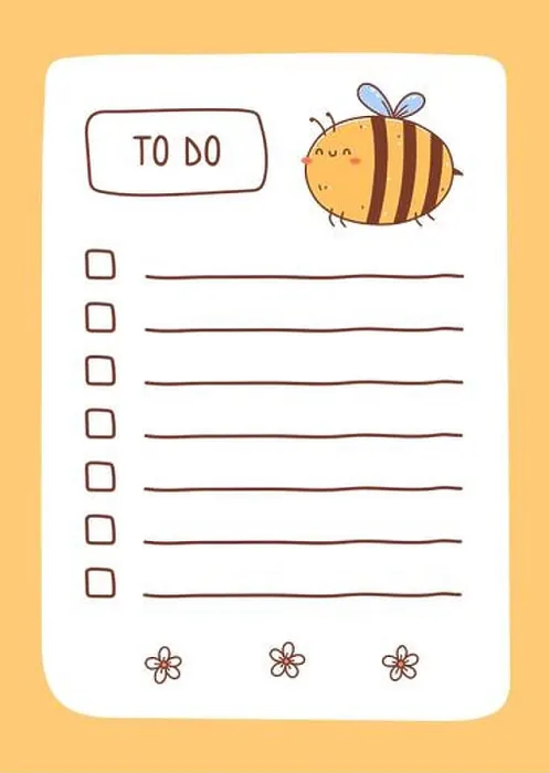 Framed Print : To do list template decorated by kawaii bee and flowers Framed Print : To do list template decorated by kawaii bee and flowers