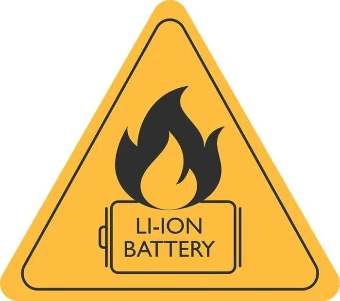 Framed Print : Lithium Ion battery caution sign. Flat style. Isolated Framed Print : Lithium Ion battery caution sign. Flat style. Isolated